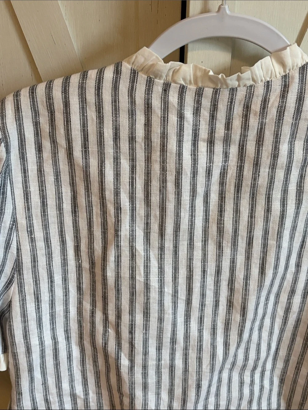 Reformation Soft Stripe Ruffle top